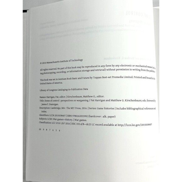 Zones of Control: Perspectives on Wargaming by Matthew G. Kirschenbaum 2016 - Picture 4 of 11